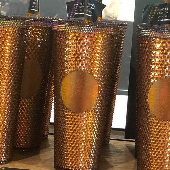 Gold 50th Anniversary Studded Starbucks Tumblr